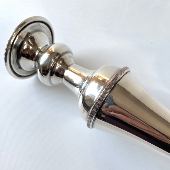 Silverplate Hollowware Candlestick Candle Holders Pair by English Silver MFG Co. - Picture 9 of 14